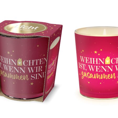 Licht mit Teelicht Schöne Weihnachten "Weihnachten ist, wenn…" (Haus)