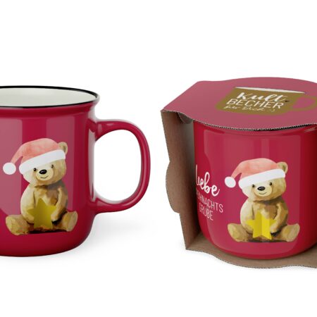 Kultbecher 250ml Happy Christmas "Liebe Weihnachtsgrüsse" (Bär)