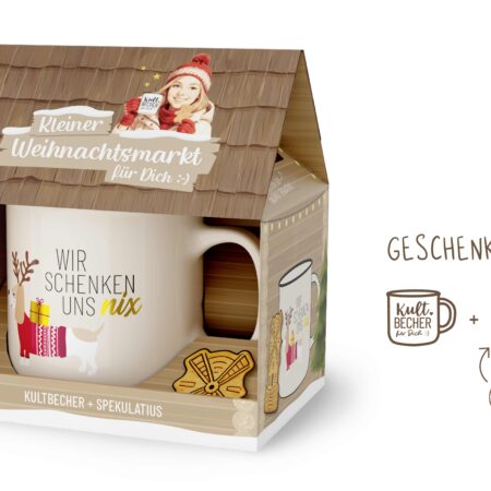 Kleiner Weihnachtsmarkt Happy Christmas "Wir schenken uns nix" (Dackel)