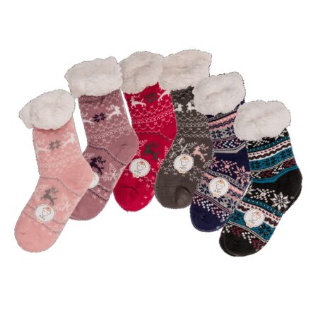Damen-Hüttensocken, Rentier und Eisblume, Einheitsgrösse